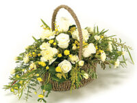 Funeral Cream & Yellow Basket – BSK1001