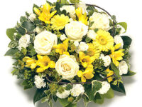 Funeral Yellow & Cream Posy – PSY1001