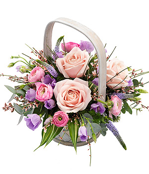 Funeral Pink & Mauve Basket – TR13BSKSF01