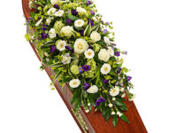 Purple & White Casket Spray – TR13CASCL01R