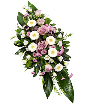 Lilac & White Casket Spray – TR13DESCL01