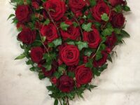 Red Rose & Foliage Heart - HEA50