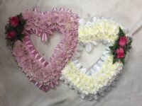 Based Pink & White Double Open Heart - HEA49