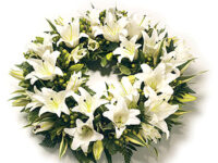 White Lily Wreath - WRE1014