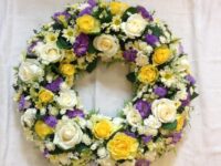 Yellow, White & Lilac Wreath - WRE9