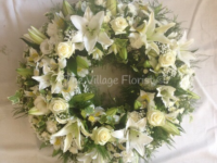 White Lily & Rose Wreath - WRE12