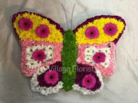 2D Yellow, Cerise & Green Butterfly
